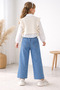 Mi̇ss 797-02-26 Girl's Stone Embroidered Collar Shirt, Knitwear Vest and Wide-Legged Pants 3-Piece Set - 6