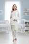 Women's Mint Green Lace Maternity Pajama Set with Dressing Gown - 5