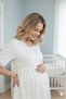 Women's Mint Green Lace Maternity Pajama Set with Dressing Gown - 6