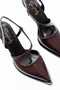Women's Bitter Brown Crinkled Patent Leather Heeled Shoes - 2