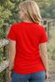 Women's V-Neck T-Shirt Comfortable Fit Sunflower in Hand Printed Casual T-Shirt - 2