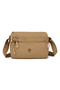 Smart Bags Brown Women's Shoulder Bag Lightweight Fabric Multi-Pocket Crossbody Long Strap