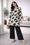 Crinkle fabric top and bottom women's set, oversized - suitable for modest wear - 4