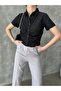Black Gipeli Gathered Front Blouse |   D2248 - 2