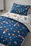 100% Cotton Kids 70X100 Crib Pillow Sheet Quilt Set Traffic and Blue Galaxy (with Quilt)