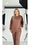 Plus Size Soft Texture Comfortable Double Pockets Mold Flexible Women Tracksuit Set - 2