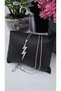 Lightning Necklace Silver Color Zircon Stone Lightning Figure Sparkling Non-Tarnish Steel Necklace-45Cm - 8