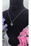 Silver Color Steel Non-Tarnish Necklace with Zircon Stone Detail and Snowflake Figure - 3