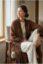 Petra 100% Muslin Turkish Kimono Robe- Lightweight Cover-Up- Hand Stone-Printed - 3
