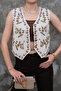 Floral Patterned Buttoned V-Neck Vintage Vest - 2