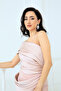 Double Fabric Single Sleeve Pencil Dress - Powder - 3
