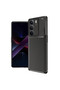 حافظة Realme C75 من السيليكون الناعم باللون الأسود الفاخر والمتين ذات المظهر الكربوني