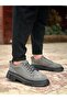 Ba0245 Gray Suede Smart Rubber Lacing High Sole Casual Men's Shoes - 3