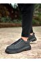 BA0245 Black Smart Elastic Lace High Black Sole Casual Men's Shoes - 2