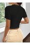 Women's Unprinted Over-The-Shoulder Baby Tee Combed Cotton Crop T-Shirt - 6