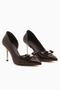 Henny Brown Bow Detailed Thin Heeled Women's Shoes - 4