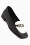 Sanie Genuine Leather Black Buckle Women's Ballerinas