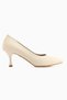 Kiara Genuine Leather Beige Women's Heeled Shoes Stiletto - 2