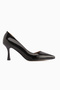 Flory Black Patent Leather Women's Heeled Shoes Stiletto - 2