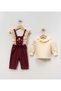 Baby Girl Holiday Floral Embroidered Scalloped Balloon Sleeve Dress 2-Piece Slopet Set Yk1130 - 2