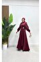 Vera Satin Brooch Detailed Hijab Evening Dress - 2