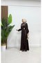 Vera Satin Brooch Detailed Hijab Evening Dress - 5