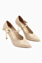Gisele Beige Belted Women's Heeled Shoes - 4