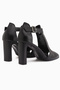 Monica Genuine Leather Black Ankle Buckle Thick Heeled Women's Shoes - 5