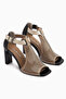 Monica Genuine Leather Mink Ankle Buckle Thick Heeled Women's Shoes - 4