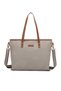Smart Bags Dark Gray Women's Shoulder Bag Large Size Canvas Fabric with Genuine Leather Detail