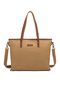 Smart Bags Camel Women's Shoulder Bag Large Size Canvas Fabric with Genuine Leather Detail