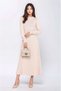 Women's Long Sleeve Crew Neck Asymmetrical Hem Knitwear Sporty Stylish Dress