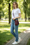 Faux Leather Phone Bag – Gold Lock, Long Strap Women's Shoulder & Crossbody Bag - 4