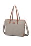 Smart Bags Dark Gray Women's Shoulder Bag Large Size Canvas Fabric with Genuine Leather Detail - 2