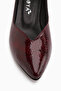 Samia Genuine Leather Burgundy Snake Patterned Thick Heeled Women's Shoes - 3