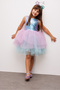 Lilac Mermaid Patterned Tulle Skirted Girls' Dress - Carey - 3