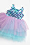 Lilac Mermaid Patterned Tulle Skirted Girls' Dress - Carey - 7