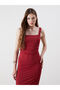 Square Neck Gathered Bodycon Dress - 2