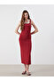 Square Neck Gathered Bodycon Dress