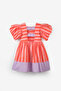 Orange Striped Girls' Poplin Dress - Juno - 6