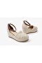 Beige Woven Sandals with Wedge Heels_6322 - 5