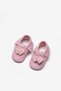 Baby Girl Leather Moccasins with Pink Heart Figure