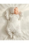 Tulle-Flower Detailed 4-Piece Newborn Baby Girl Hospital Outfit, 100% Certified Cotton - 3