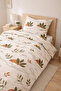 Modern Botanical Single Duvet Cover Set 150X220 cm – Natural Minimal Pattern - 2