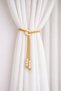 2 Pieces of Bohemian Style Curtain Ties - Handmade Decorative Curtain Tie-Ornaments Compatible with Background Curtains - Mustard Yellow - 4