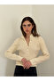 Thin Studded Knitwear Sweater Women's Beige - 4