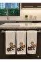 Set of 3 100% Cotton Kitchen Towels – Highly Absorbent Drying Cloth – 30X50 cm – Punch Embroidery