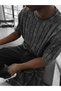 Vintage Look Crew Neck Knitwear Relaxed Fit Acid Wash Knitted T-Shirt