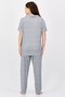 Women 2 Pieces Heather Top And Bottom Sleepwear Set, Grey - 2