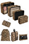 🏅   Premium 8-Piece Leopard Pattern Travel Luggage Organizer - Suitcase Packing Set Storage Boxes, Pouch - 2 Year Warranty